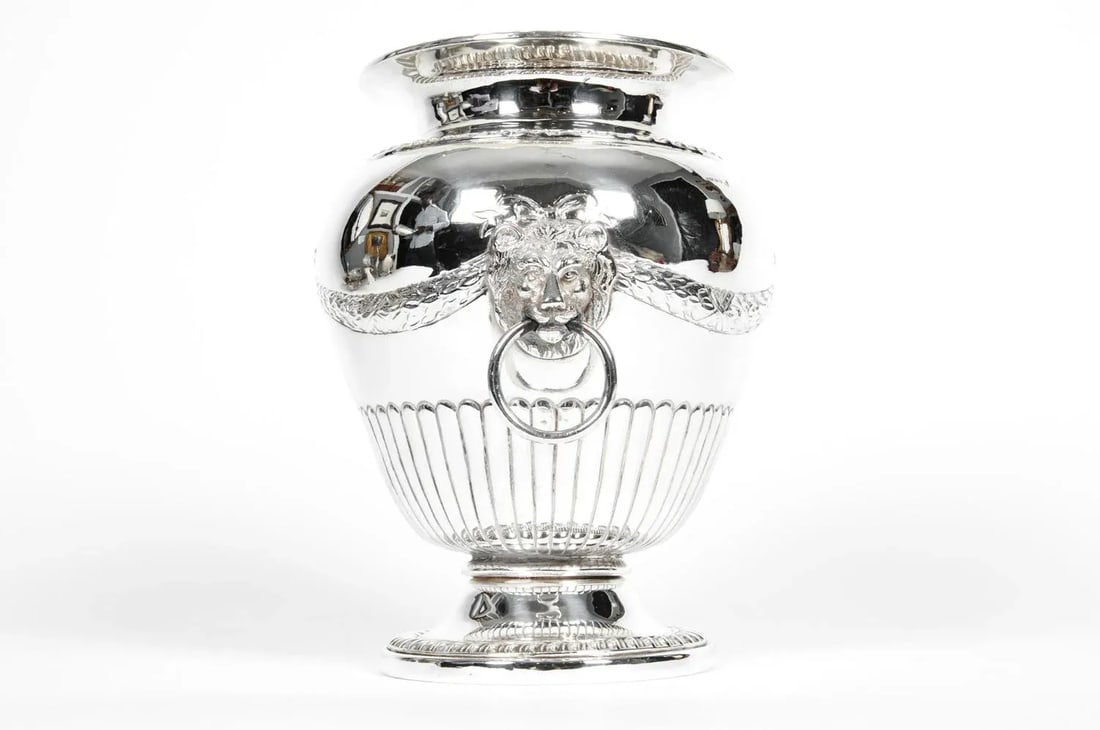 Old Sheffield Silver Plate Decorative Vase - 6