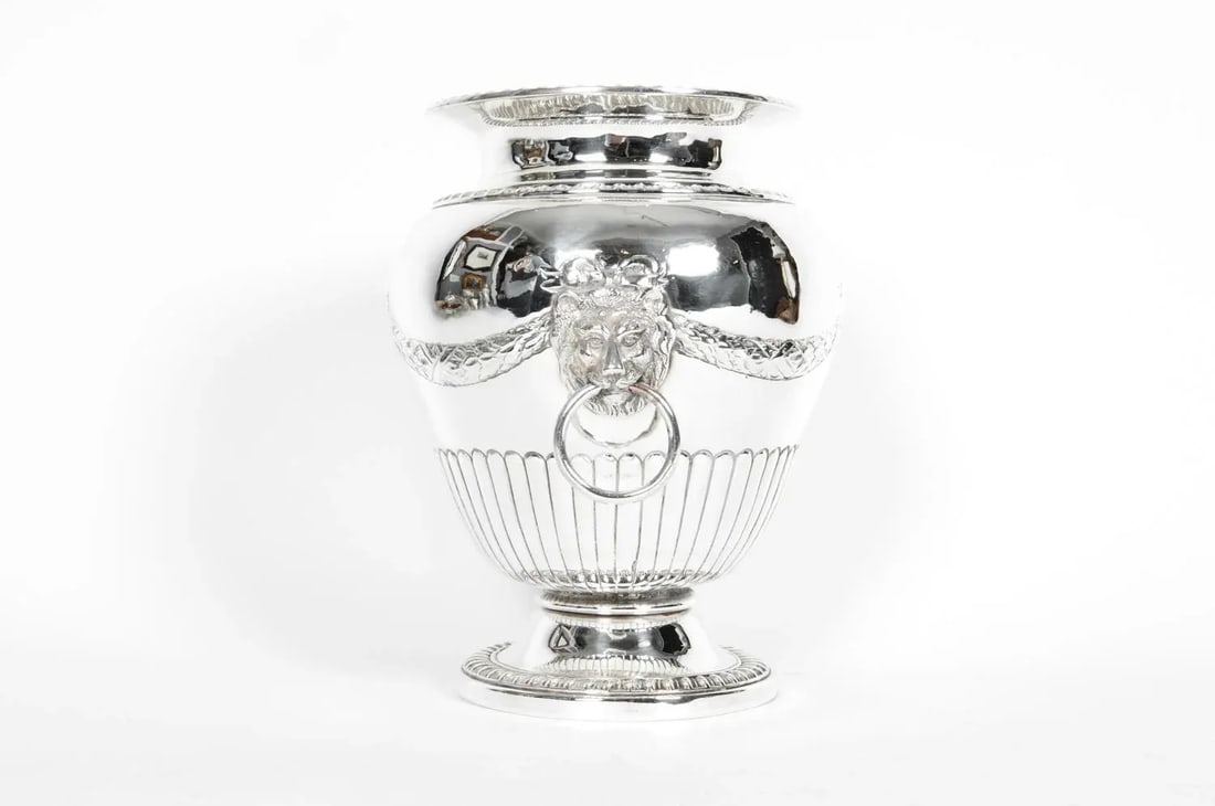 Old Sheffield Silver Plate Decorative Vase - 7