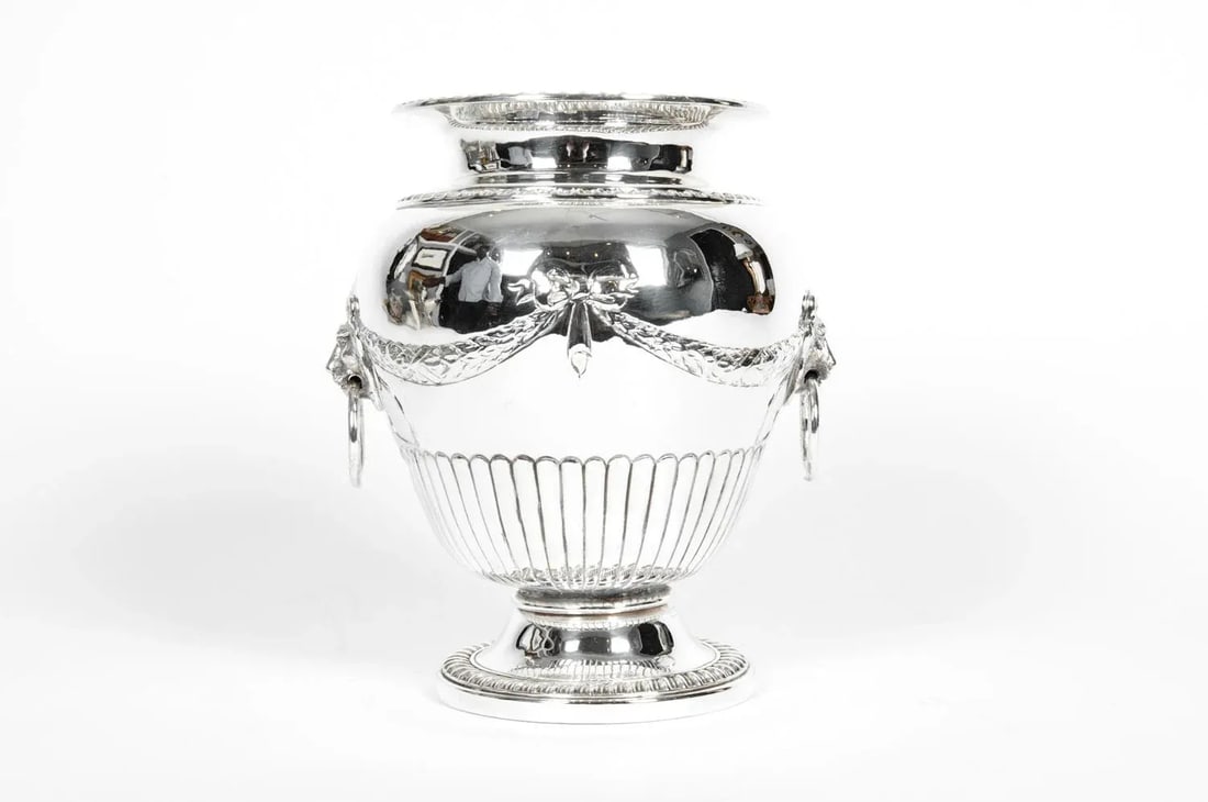 Old Sheffield Silver Plate Decorative Vase - 9