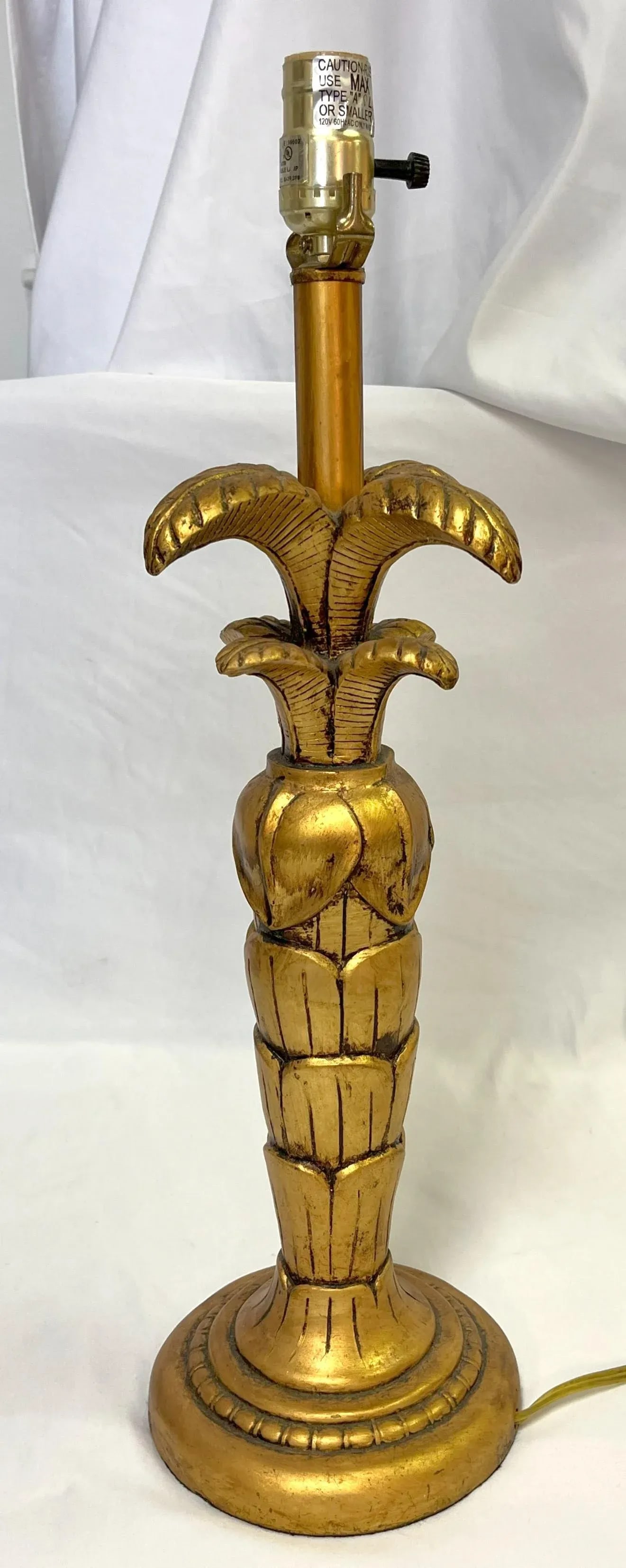 Vintage Maison Jansen Hollywood Regency Style Golden Palm Tree Lamp - 2