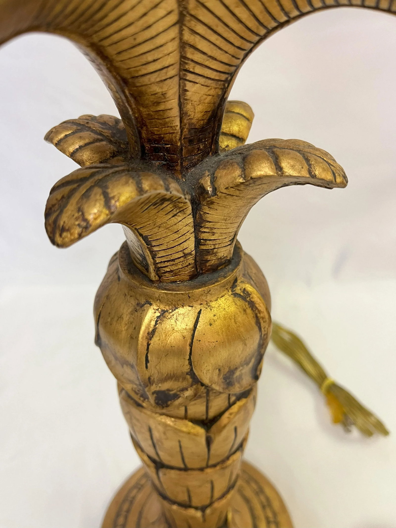 Vintage Maison Jansen Hollywood Regency Style Golden Palm Tree Lamp - 4