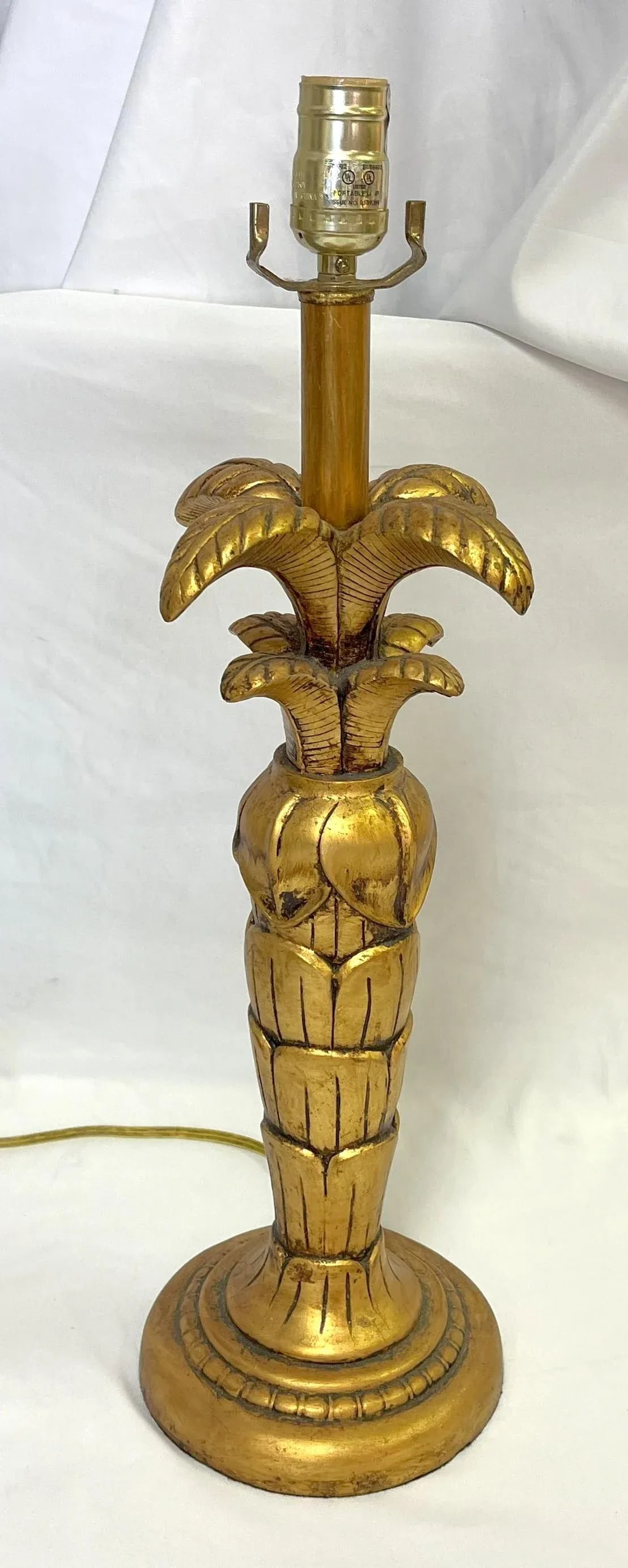 Vintage Maison Jansen Hollywood Regency Style Golden Palm Tree Lamp - 7