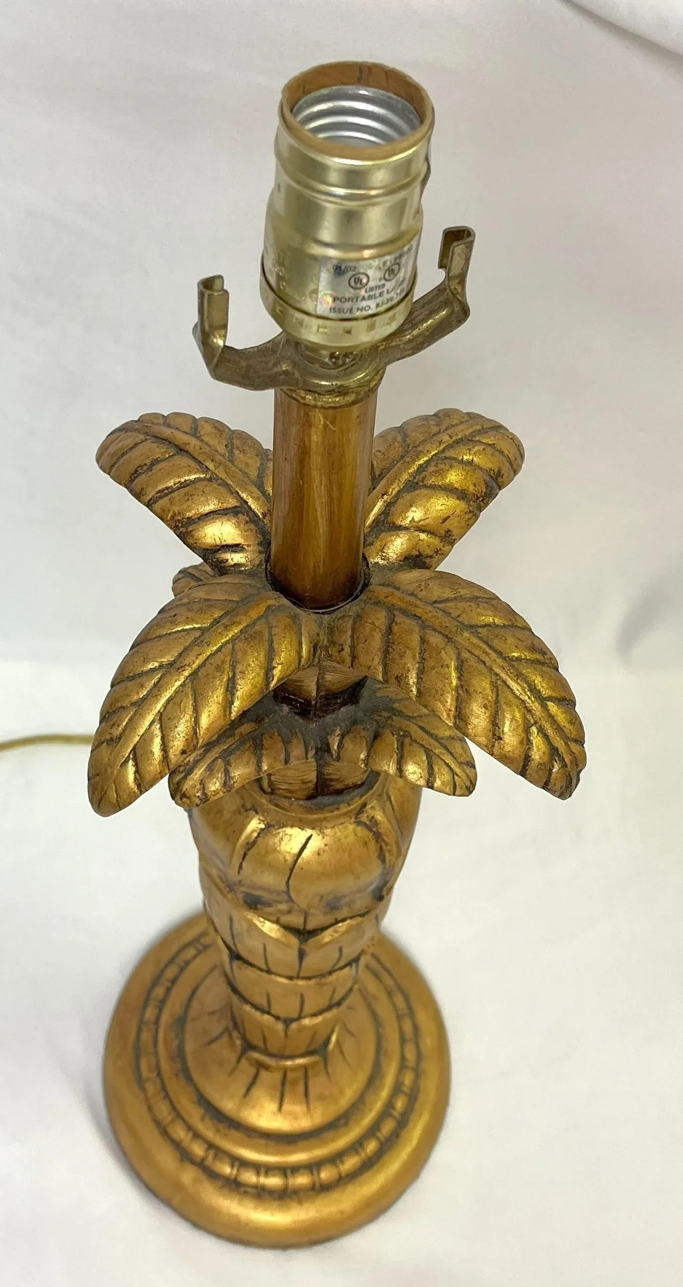 Vintage Maison Jansen Hollywood Regency Style Golden Palm Tree Lamp - 8