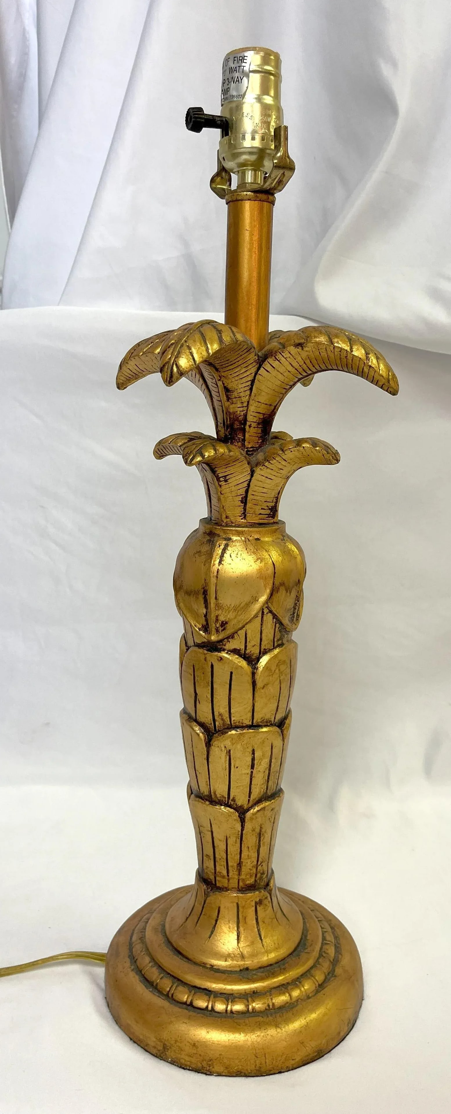 Vintage Maison Jansen Hollywood Regency Style Golden Palm Tree Lamp - 9