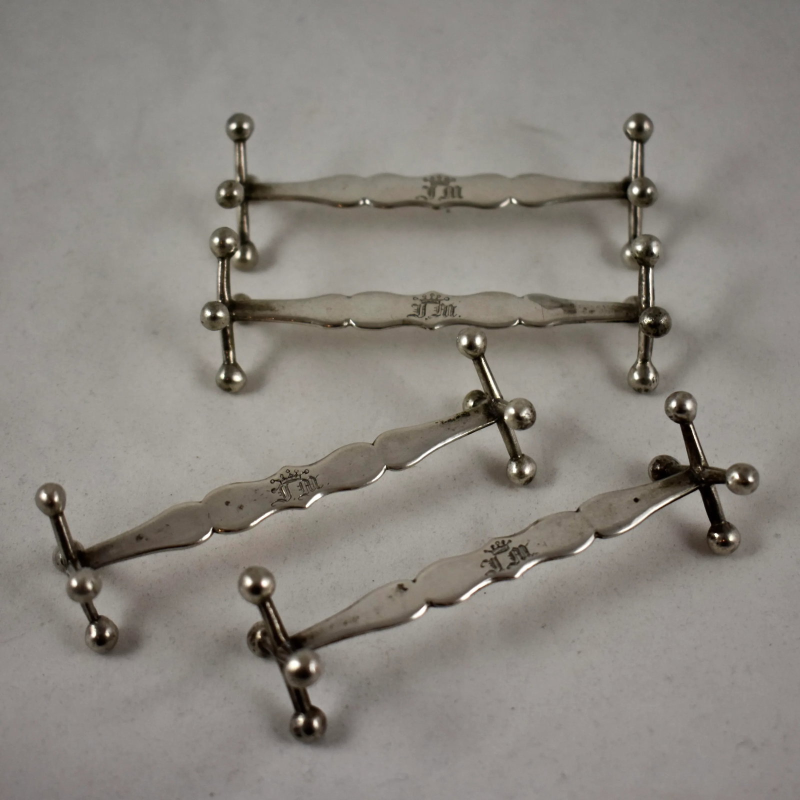 Continental European Sterling Silver Jack End Knife Rests, S/4 - 2