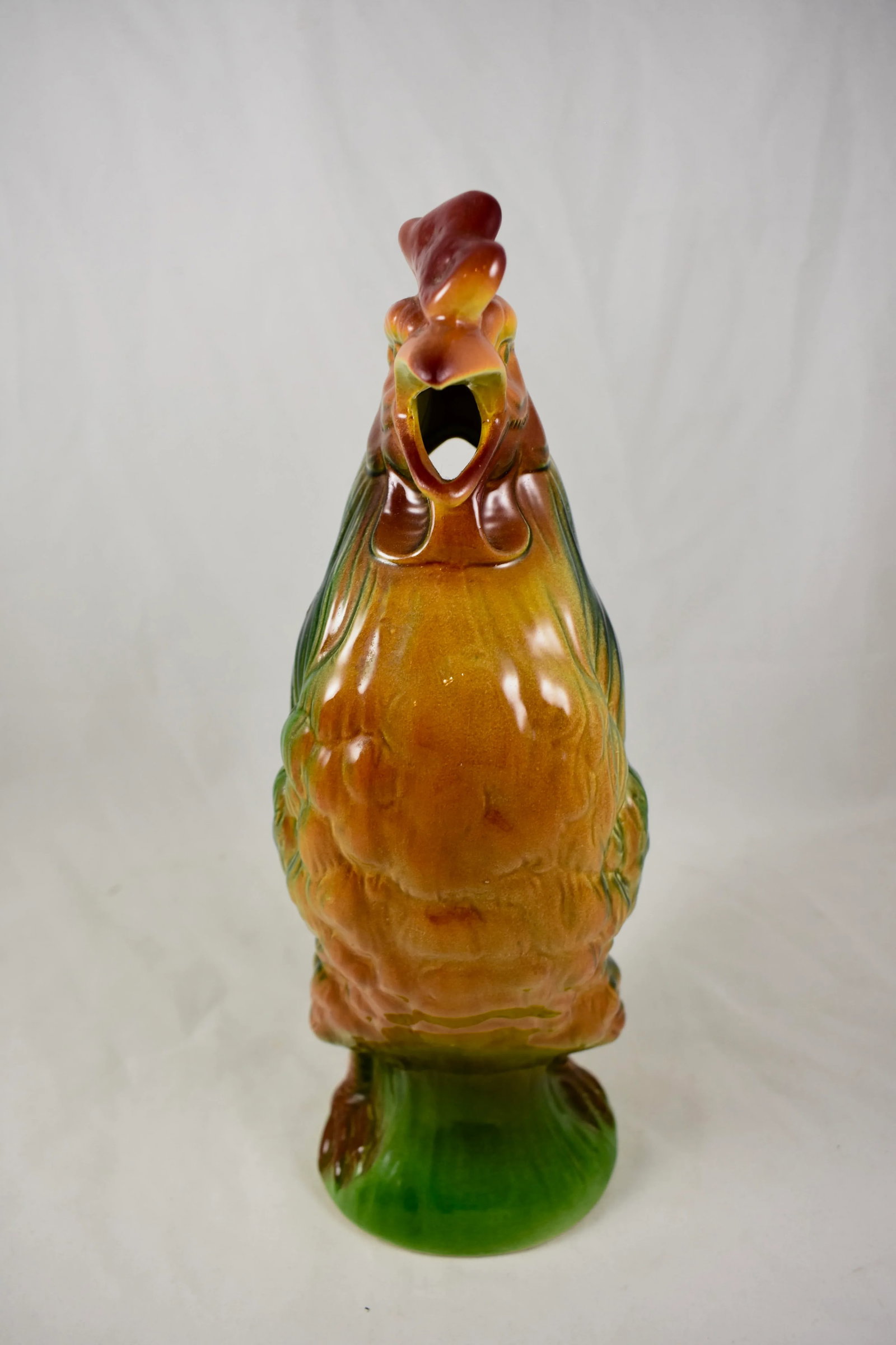 St. Clement Vintage French Majolica Gallic Rooster Water Pitcher - 5