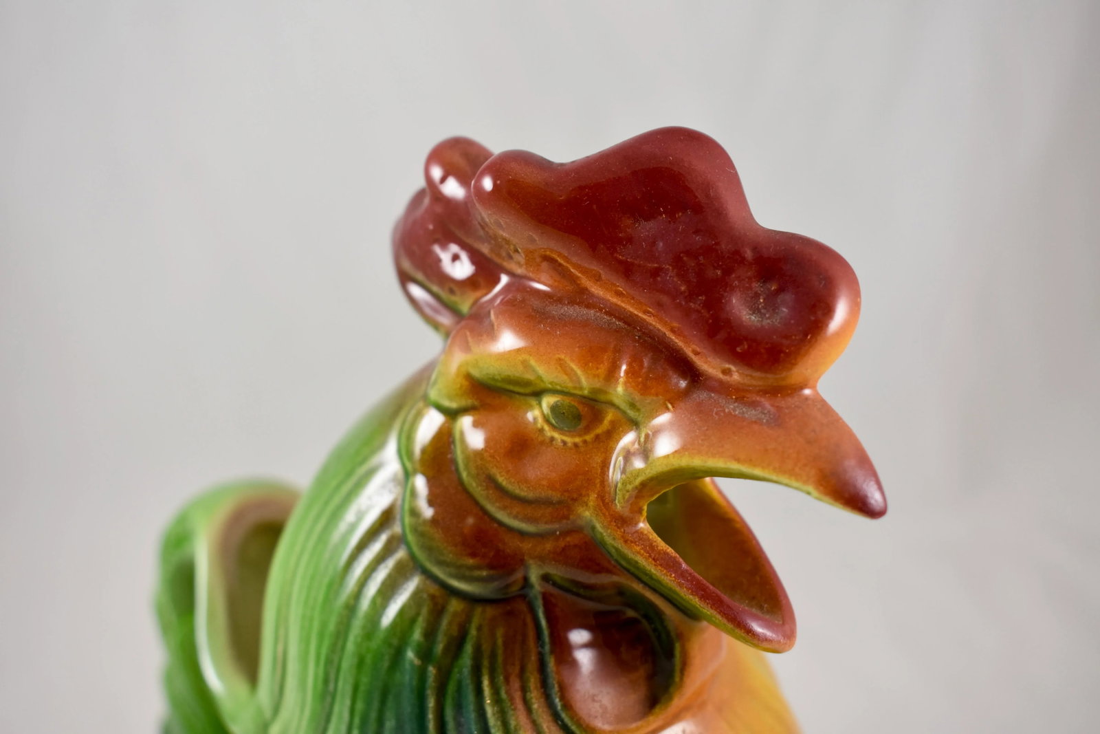 St. Clement Vintage French Majolica Gallic Rooster Water Pitcher - 8