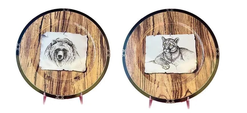 1990s Lynn Chase American Pages Porcelain Plates- Set of 5 - 2
