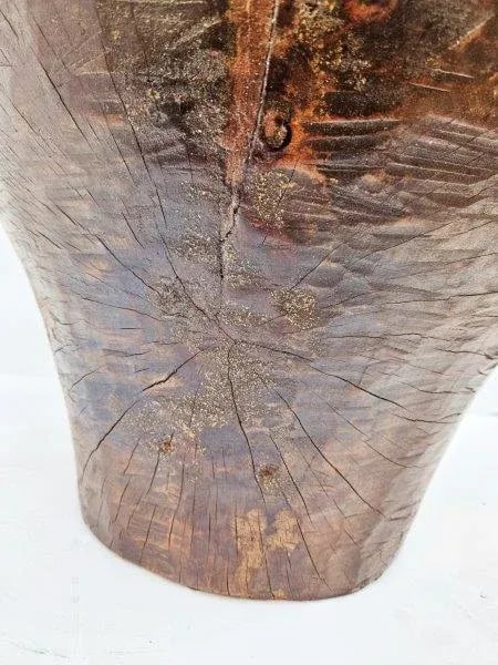 Vintage Wooden Bowl Carved Out of a Tree Trunk - 10