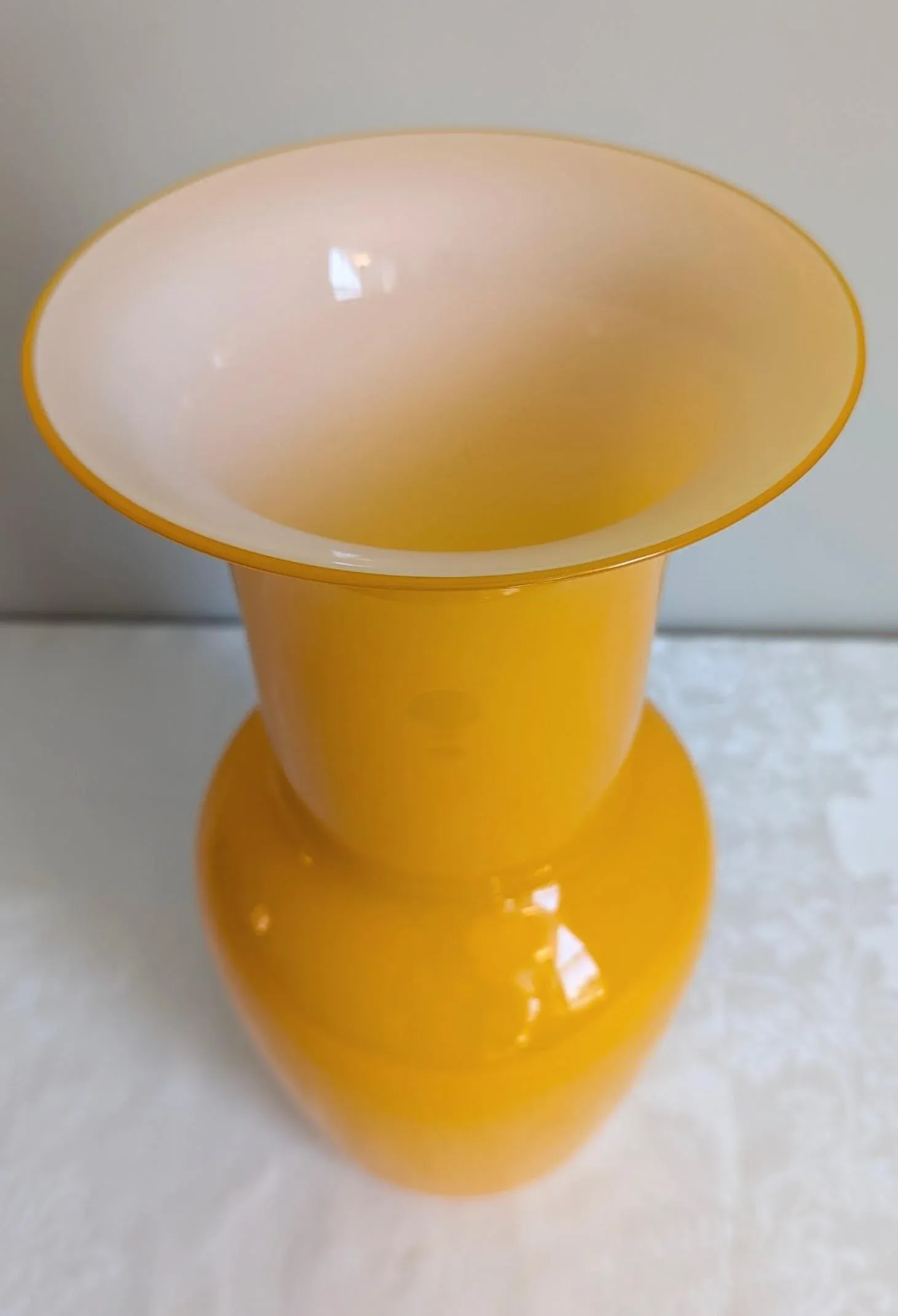 Early 21st Century De Majo Murano Yellow Glass Vase - 3