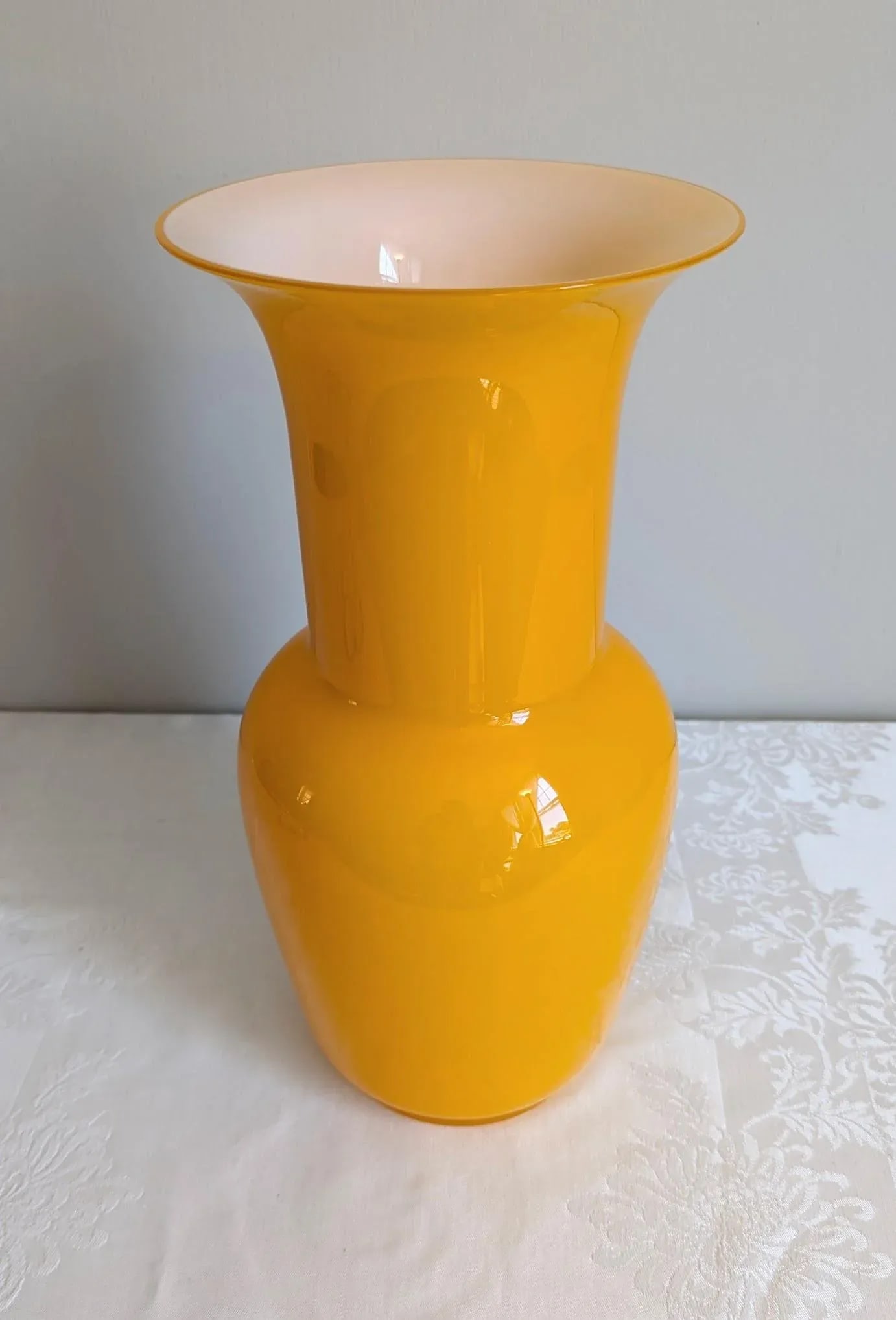Early 21st Century De Majo Murano Yellow Glass Vase - 4