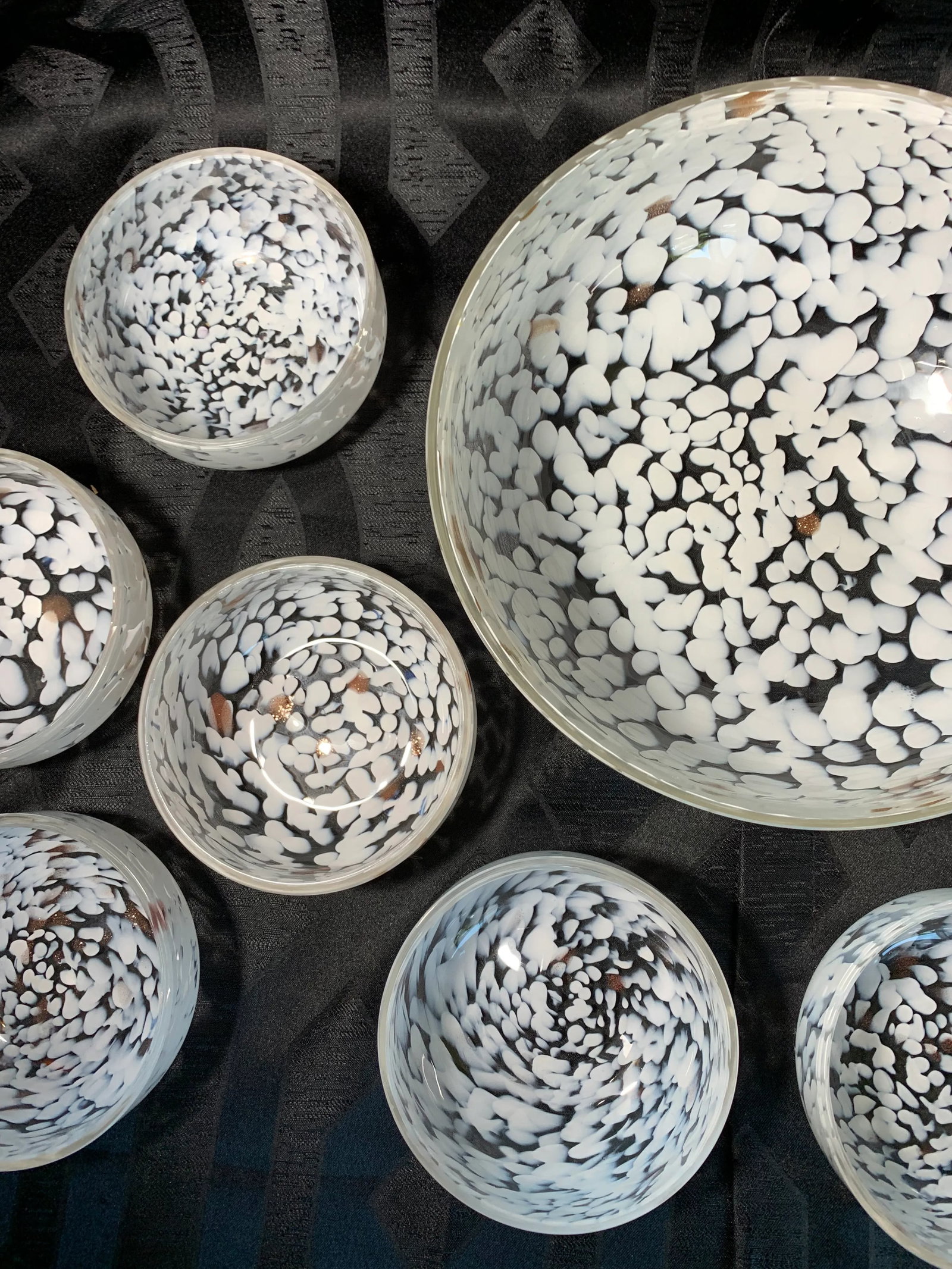 1960s Cenedese Murano Cased Glass Serving Bowl Set - 11 Pieces - 10
