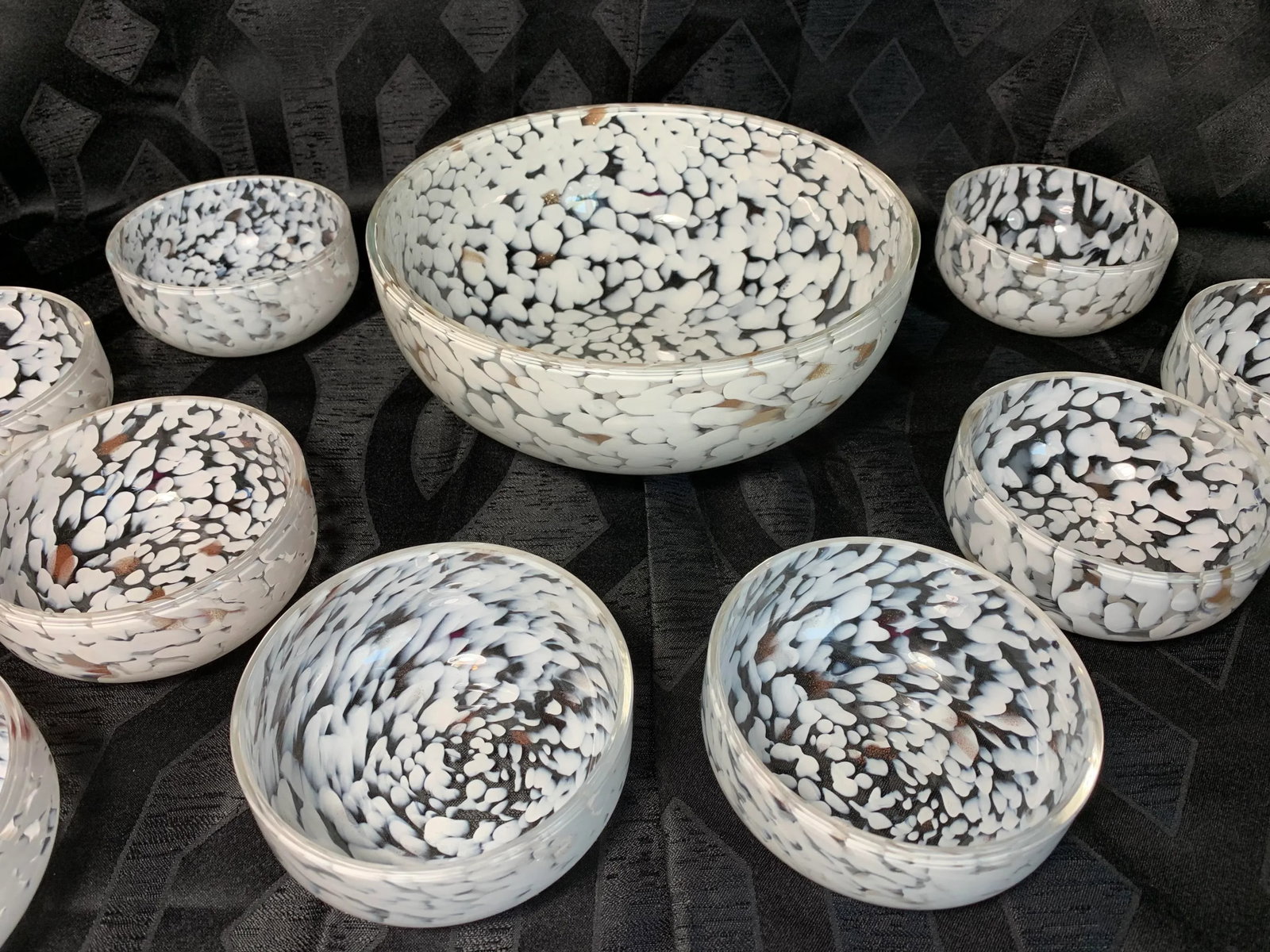 1960s Cenedese Murano Cased Glass Serving Bowl Set - 11 Pieces - 5