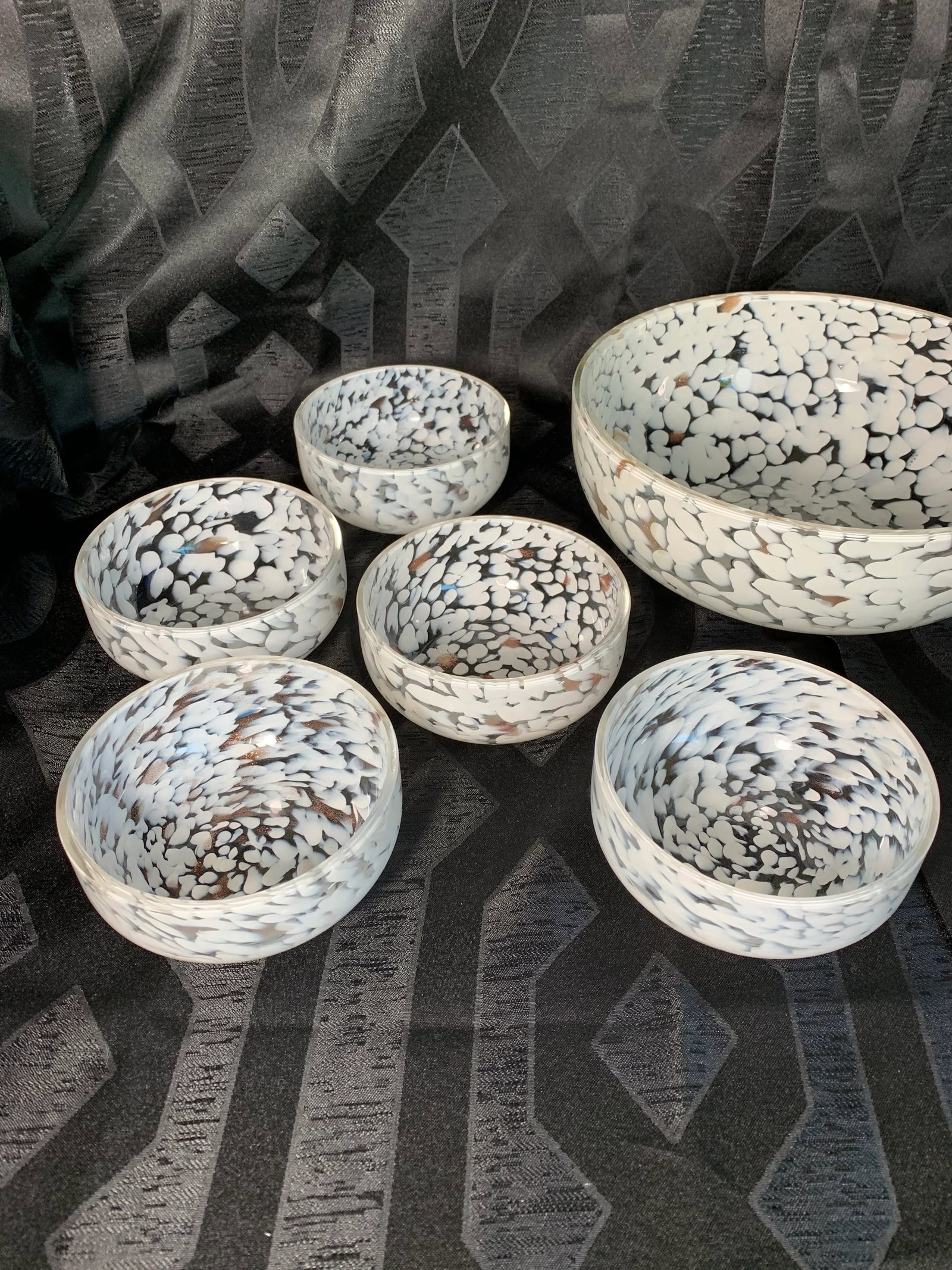 1960s Cenedese Murano Cased Glass Serving Bowl Set - 11 Pieces - 8