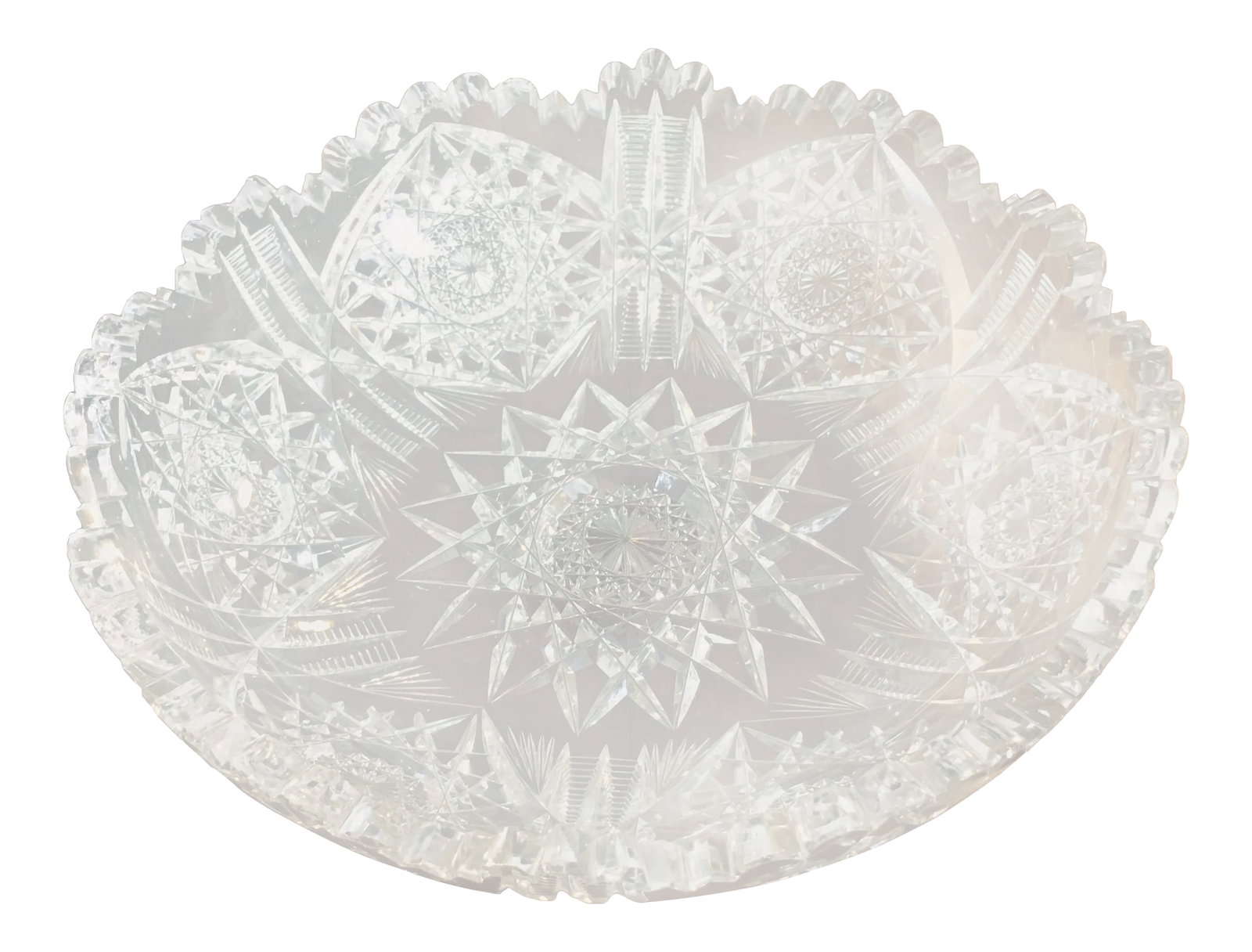 9" American Brilliant Period Cut Glass Bowl: The American Brilliant Period from 1876-1917 showcased American as the best crystal cutters in the world. Original works from this period are highly prized by collectors and this piece is an