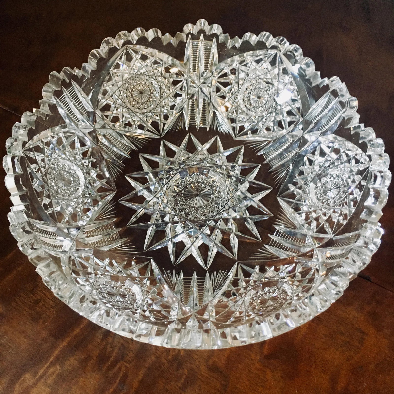 9" American Brilliant Period Cut Glass Bowl - 5
