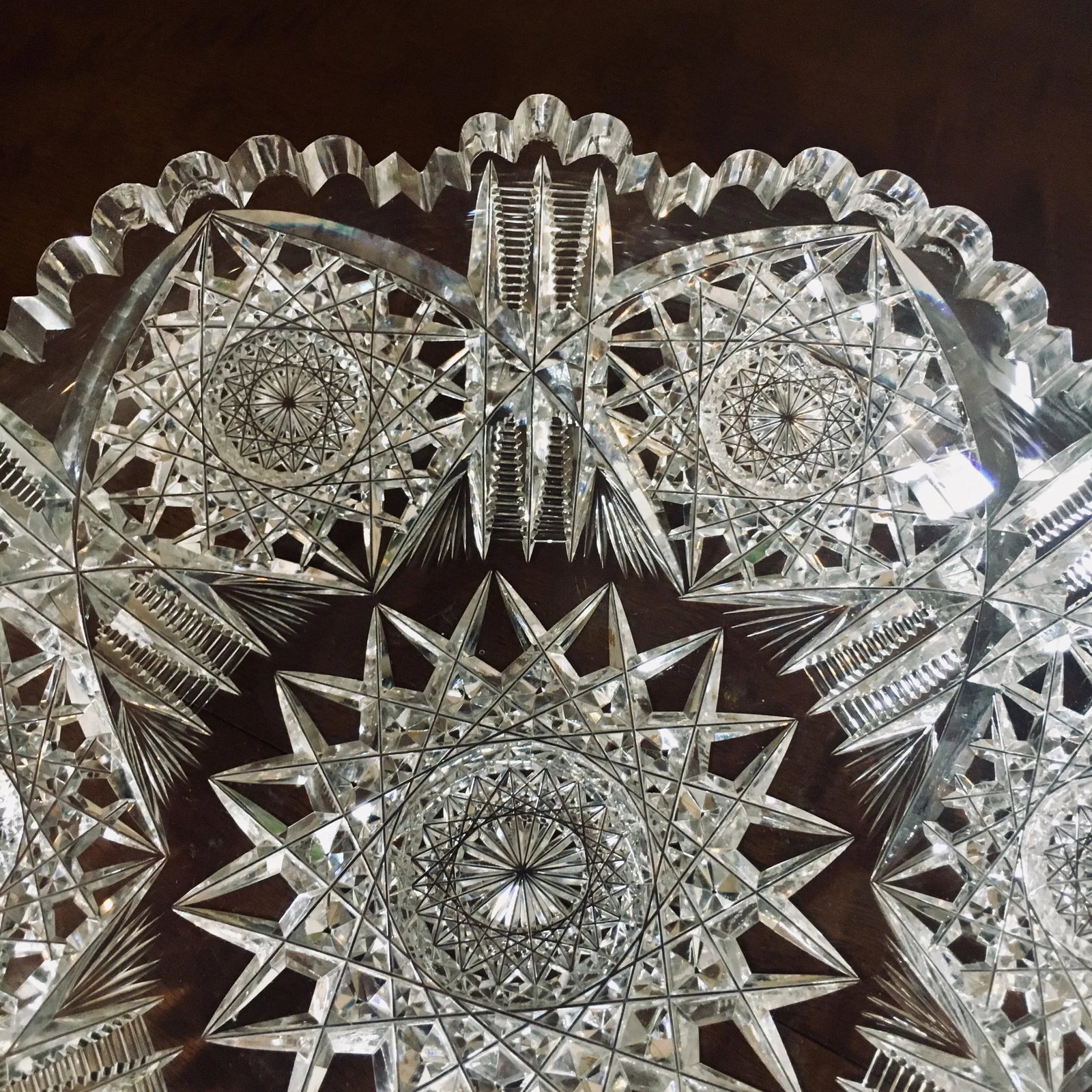 9" American Brilliant Period Cut Glass Bowl - 6