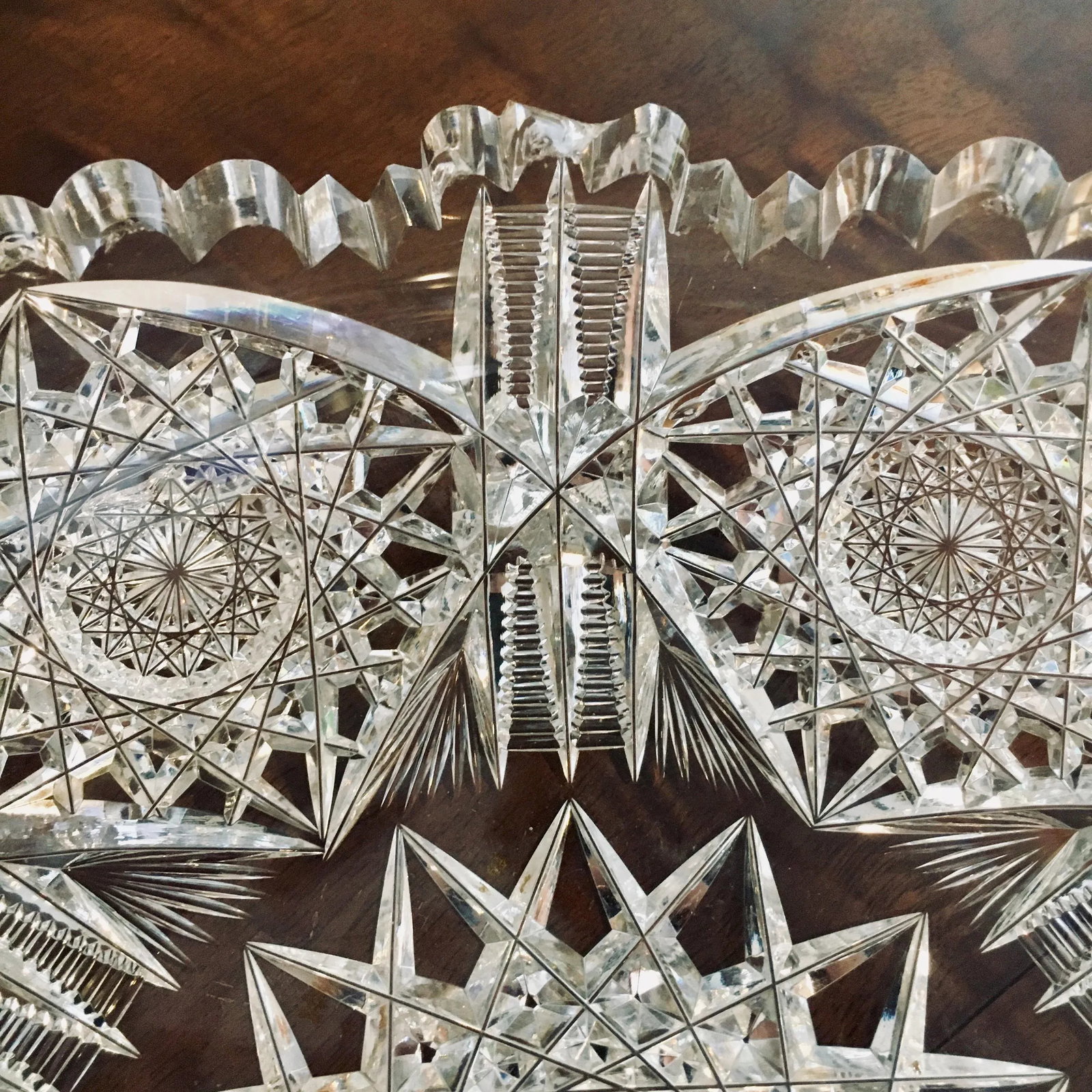 9" American Brilliant Period Cut Glass Bowl - 8