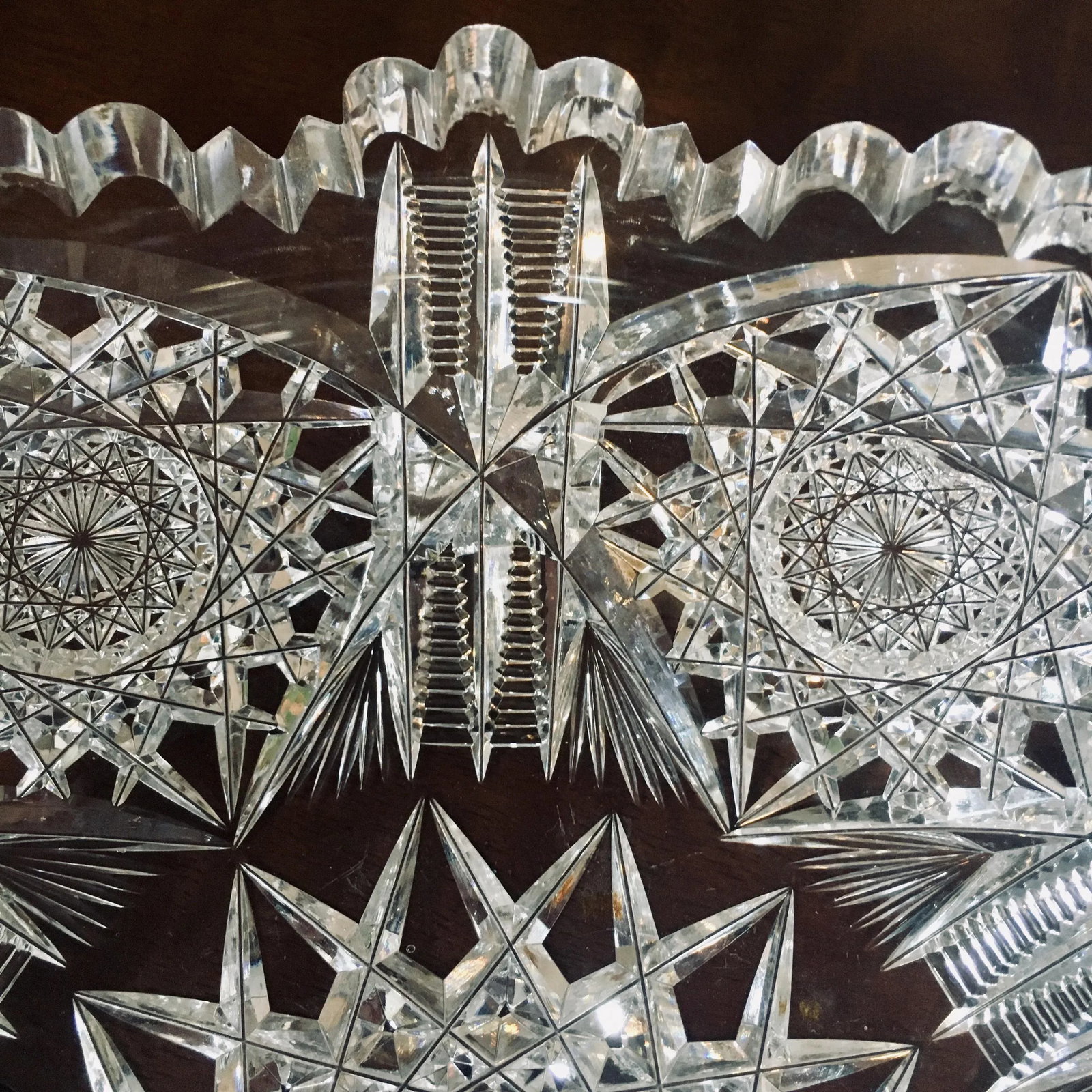 9" American Brilliant Period Cut Glass Bowl - 9