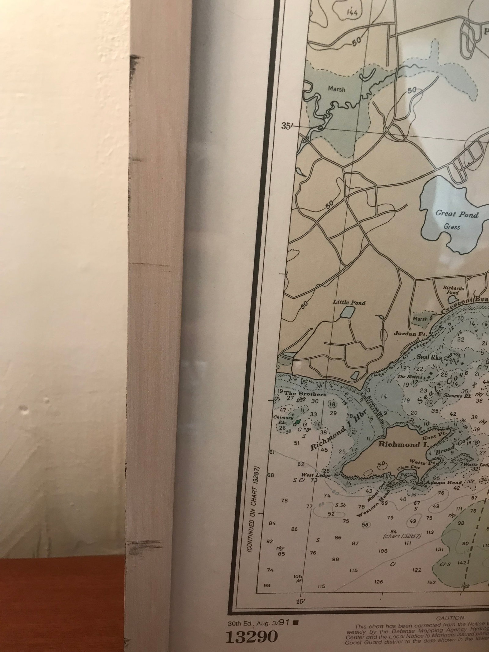 Vintage Casco Bay Maine Framed Map - 4