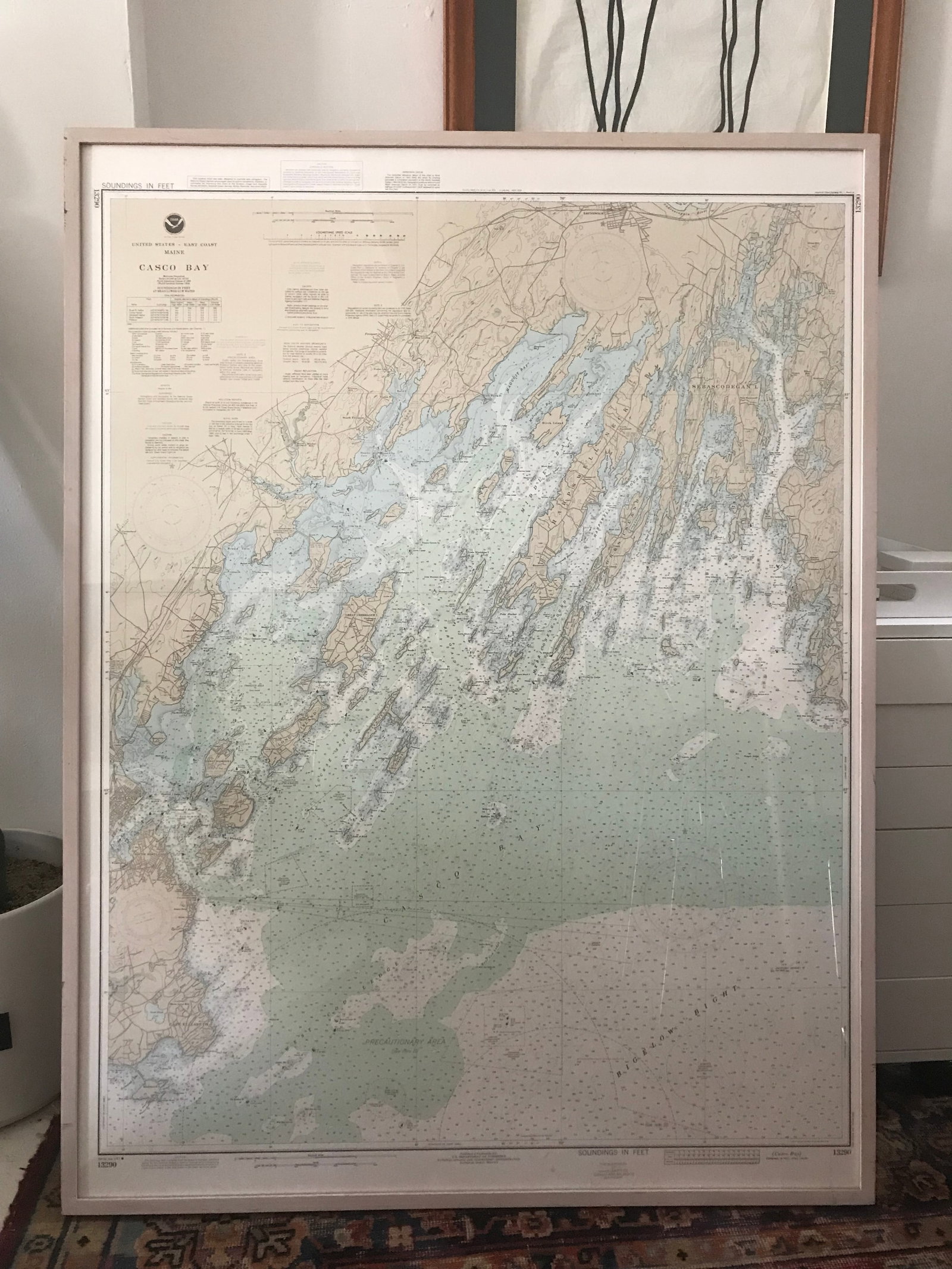 Vintage Casco Bay Maine Framed Map - 6