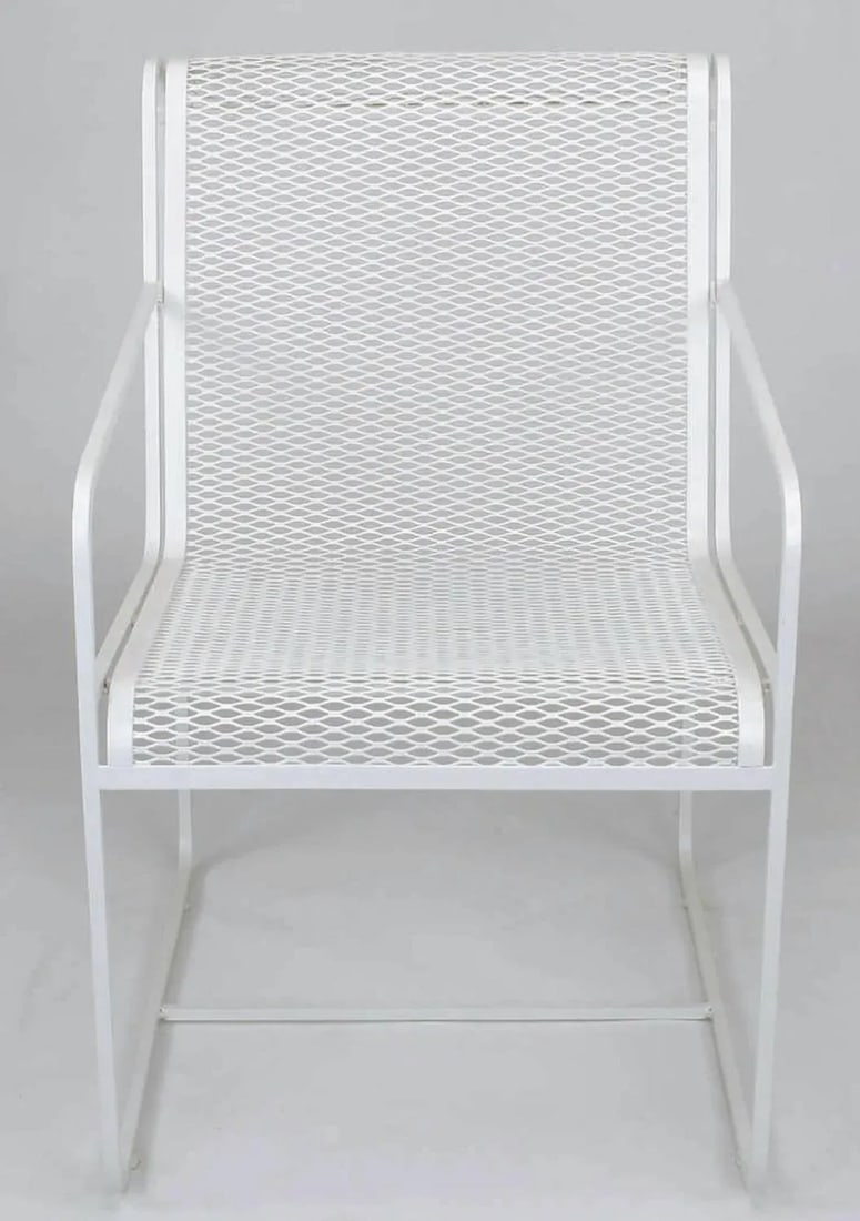 Maurizio Tempestini Style White Lacquer Iron Frame and Mesh Chairs - Set of 4 - 2