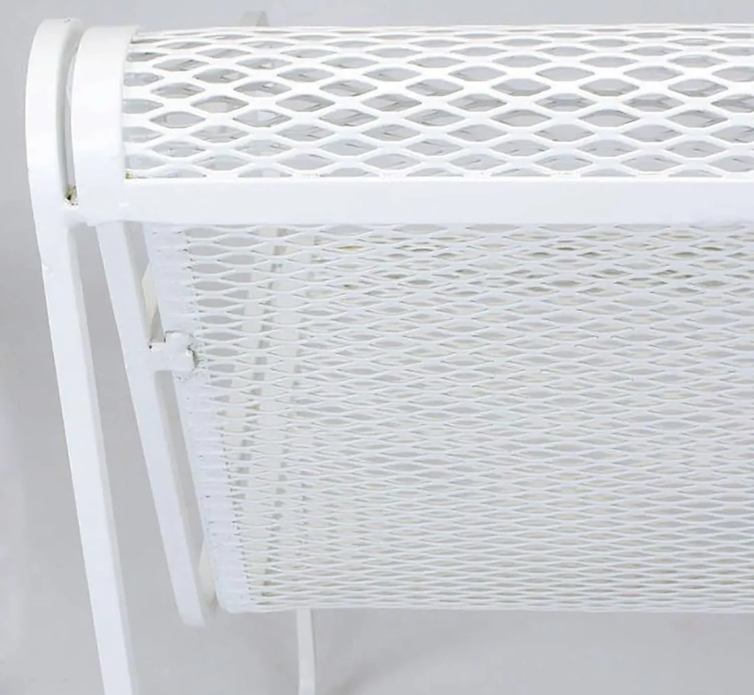 Maurizio Tempestini Style White Lacquer Iron Frame and Mesh Chairs - Set of 4 - 6