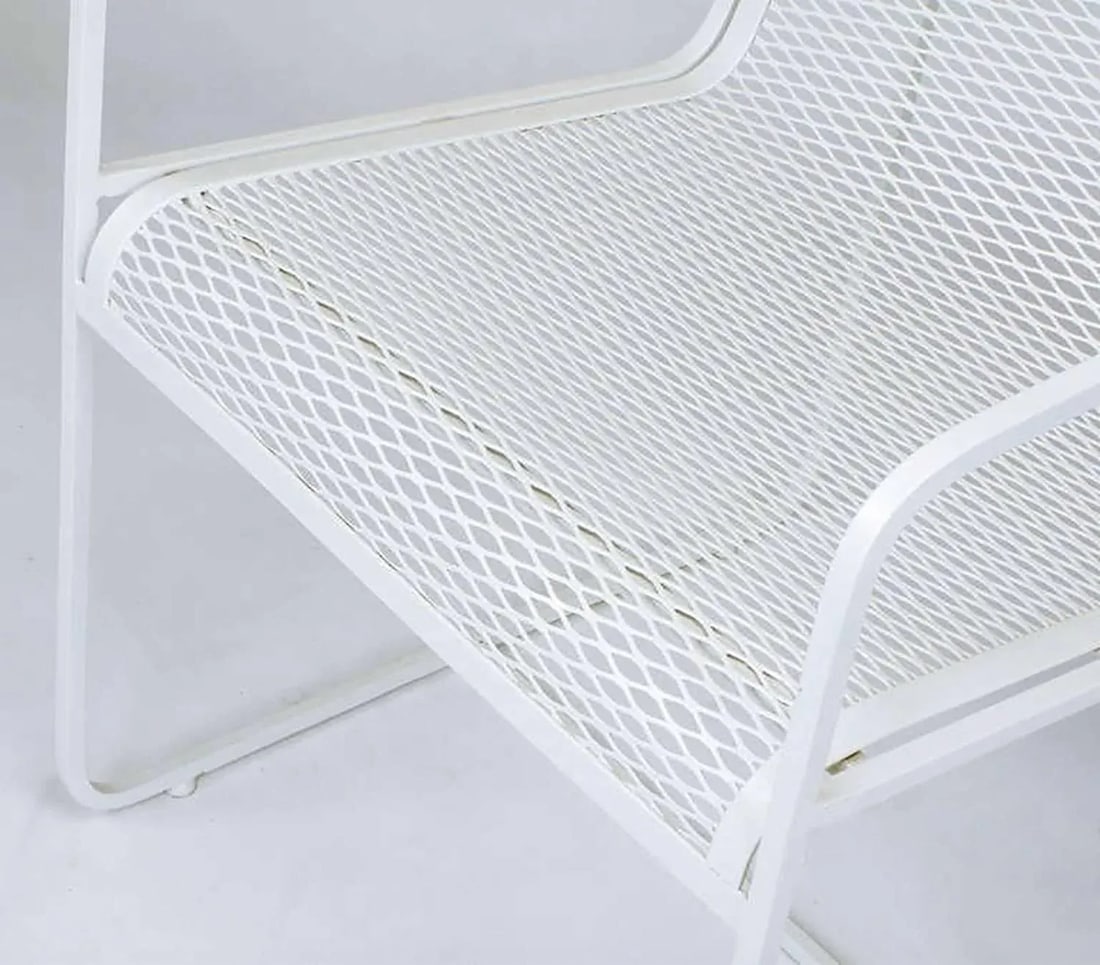 Maurizio Tempestini Style White Lacquer Iron Frame and Mesh Chairs - Set of 4 - 7