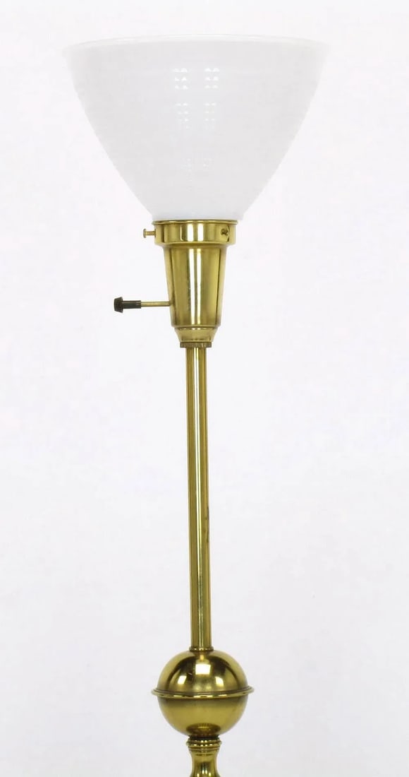 Stiffel Crackle Glaze Ceramic and Brass Moorish Style Table Lamps - a Pair - 4