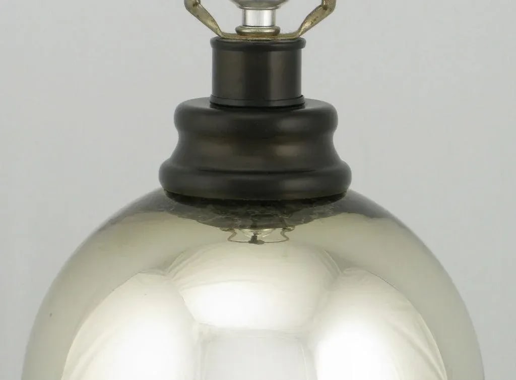 Spherical Mercury Glass Table Lamps - a Pair - 3