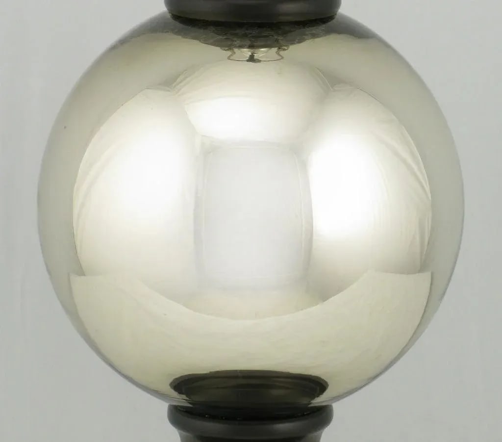 Spherical Mercury Glass Table Lamps - a Pair - 4