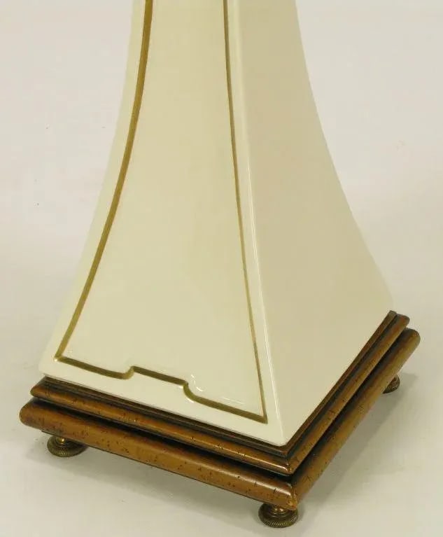 Stiffel Porcelain Obelisk & Decorative Brass Table Lamps - a Pair - 8