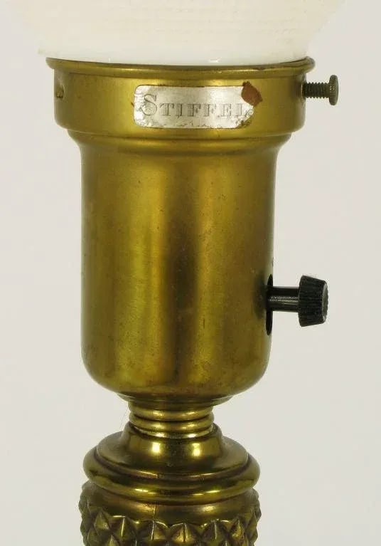 Stiffel Porcelain Obelisk & Decorative Brass Table Lamps - a Pair - 9