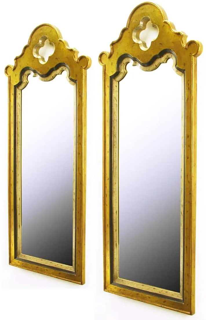 Gilt Moroccan Style Wall Mirrors - a Pair - 2