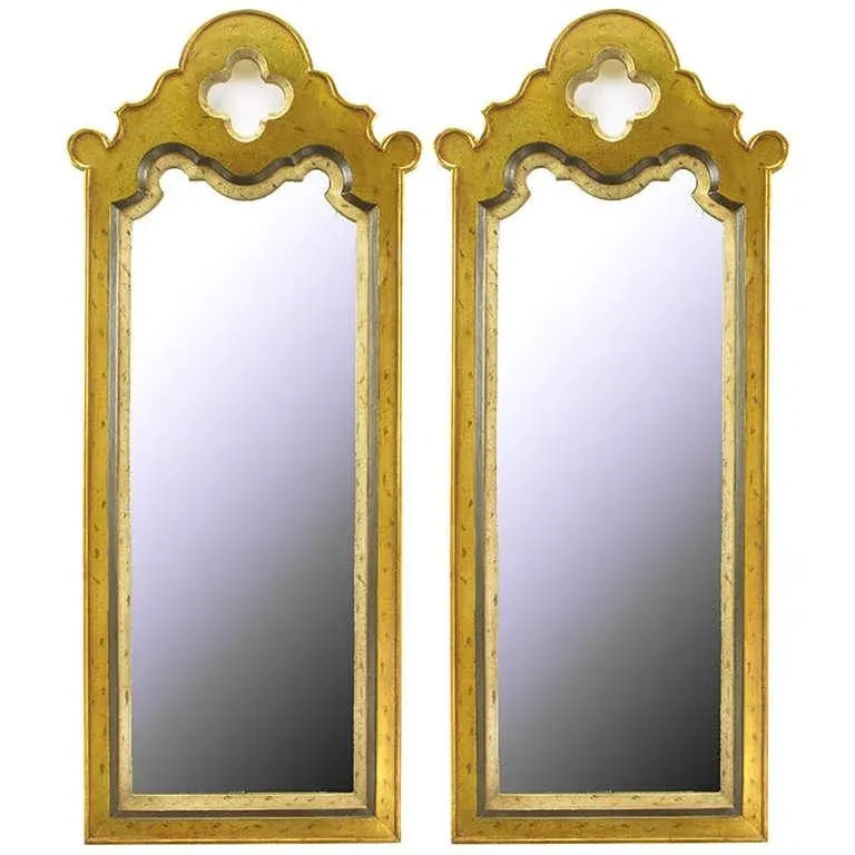 Gilt Moroccan Style Wall Mirrors - a Pair - 5