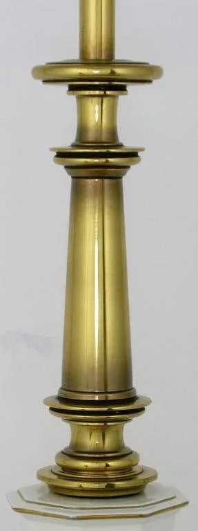 Tall Stiffel Brass & White Porcelain Lamps - a Pair - 3