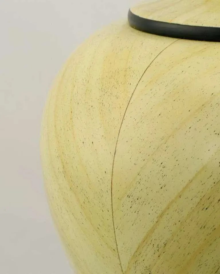 Trompe l'Oeil Travertine Urn Form Carved Wood Table Lamp - 4