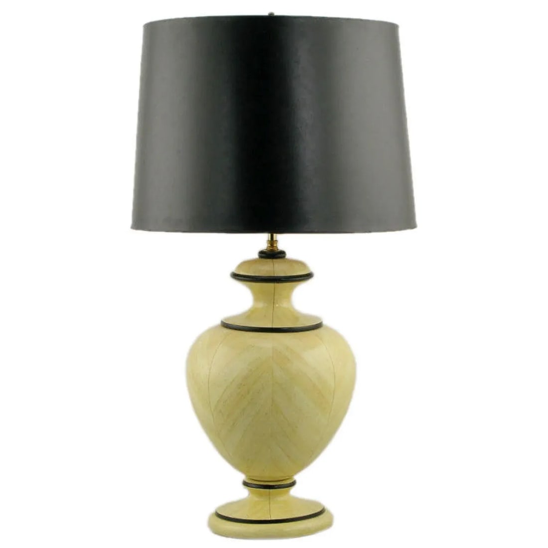 Trompe l'Oeil Travertine Urn Form Carved Wood Table Lamp - 6