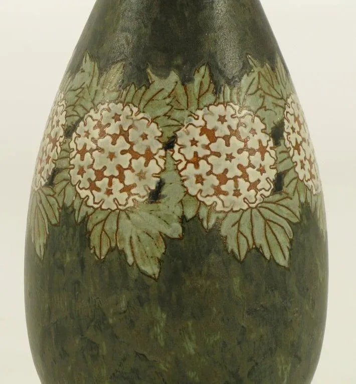 Hand Thrown Pottery Table Lamp With Hydrangea Decoration - 6