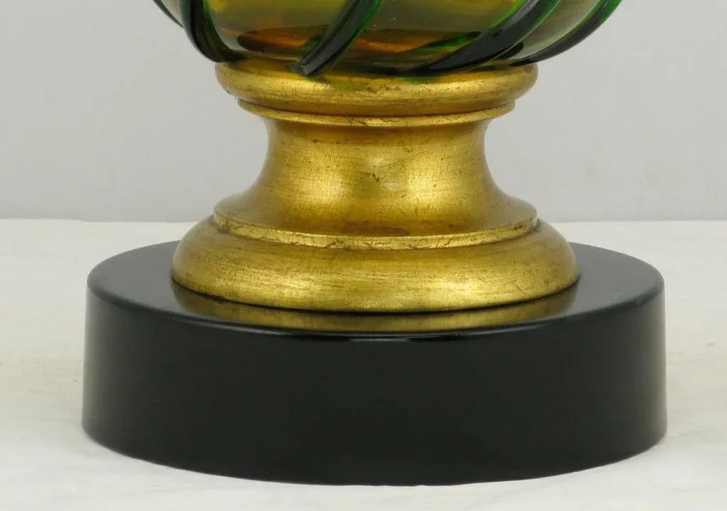 Italian Amber and Green Swirled Murano Glass Table Lamp - 5