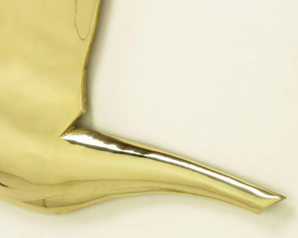 Hanging Solid Brass Relief of Two Herons in Flight - 5