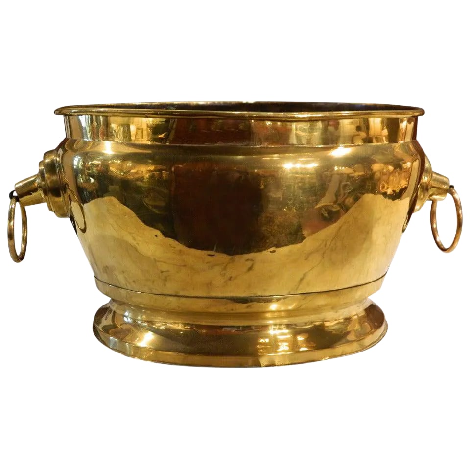 19th Century French Brass Jardiniere With Handles: 19th Century French Brass Jardiniere with Handles Condition: Alterations: Unknown Imperfections: Some Imperfections Condition Notes: Excellent Wear consistent with age and use. Origin: France