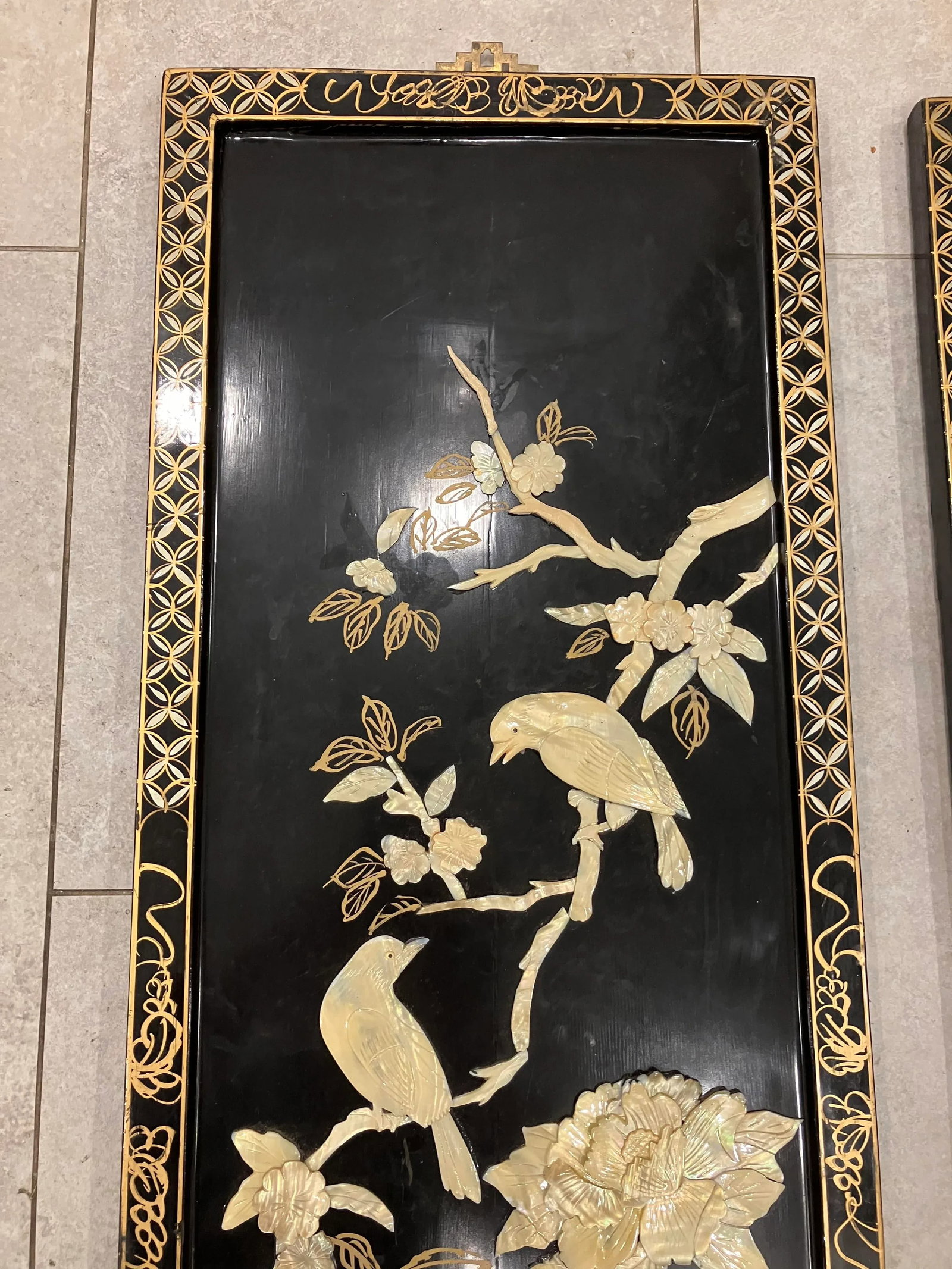 Pair of 1970s Chinese Mother of Pearl Inlay Panels - 3
