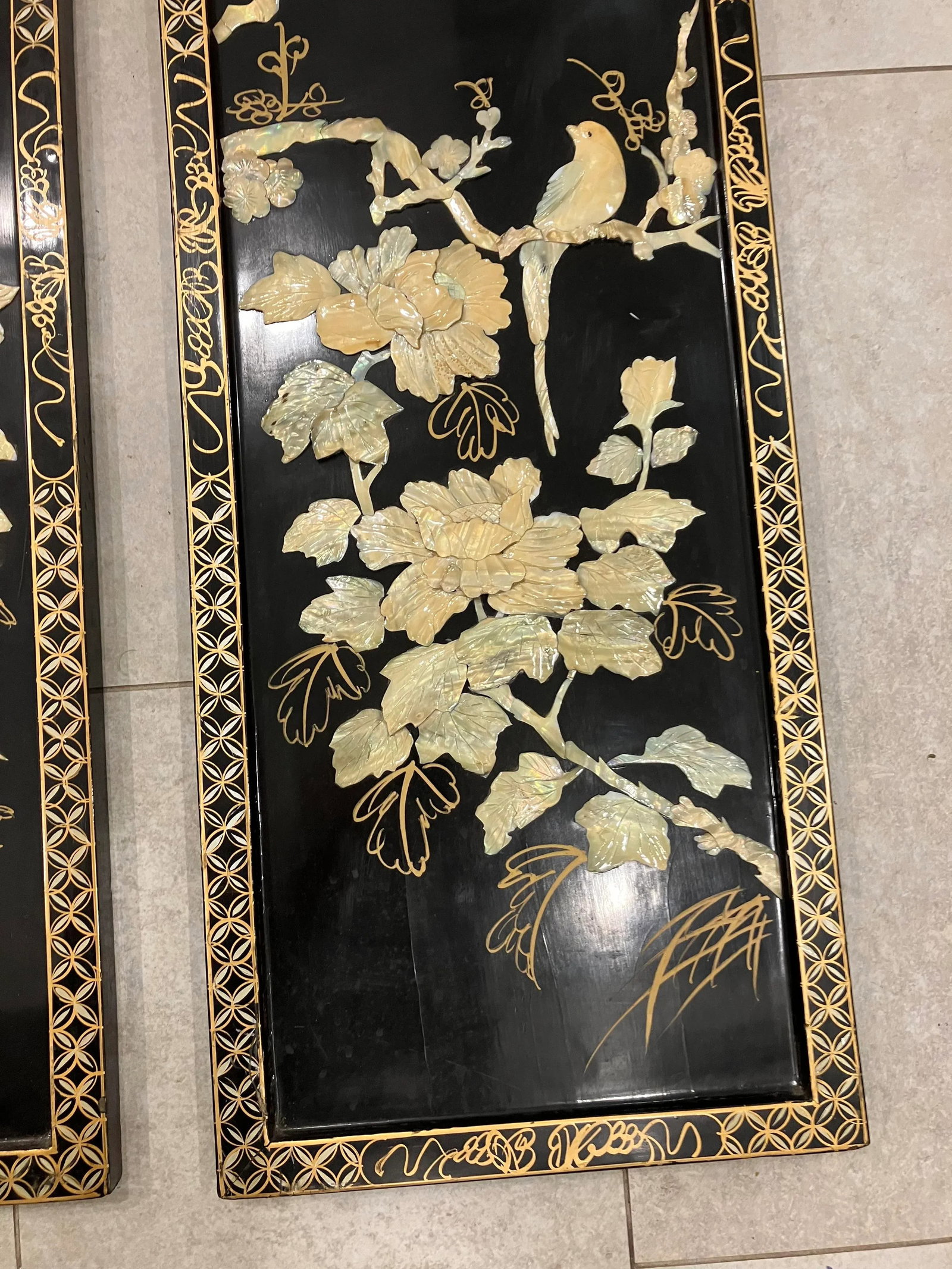 Pair of 1970s Chinese Mother of Pearl Inlay Panels - 6