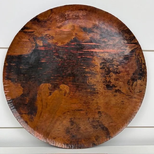 Late 20th Century Vintage Hammered Copper Charger Plates- Set of 8 - 3