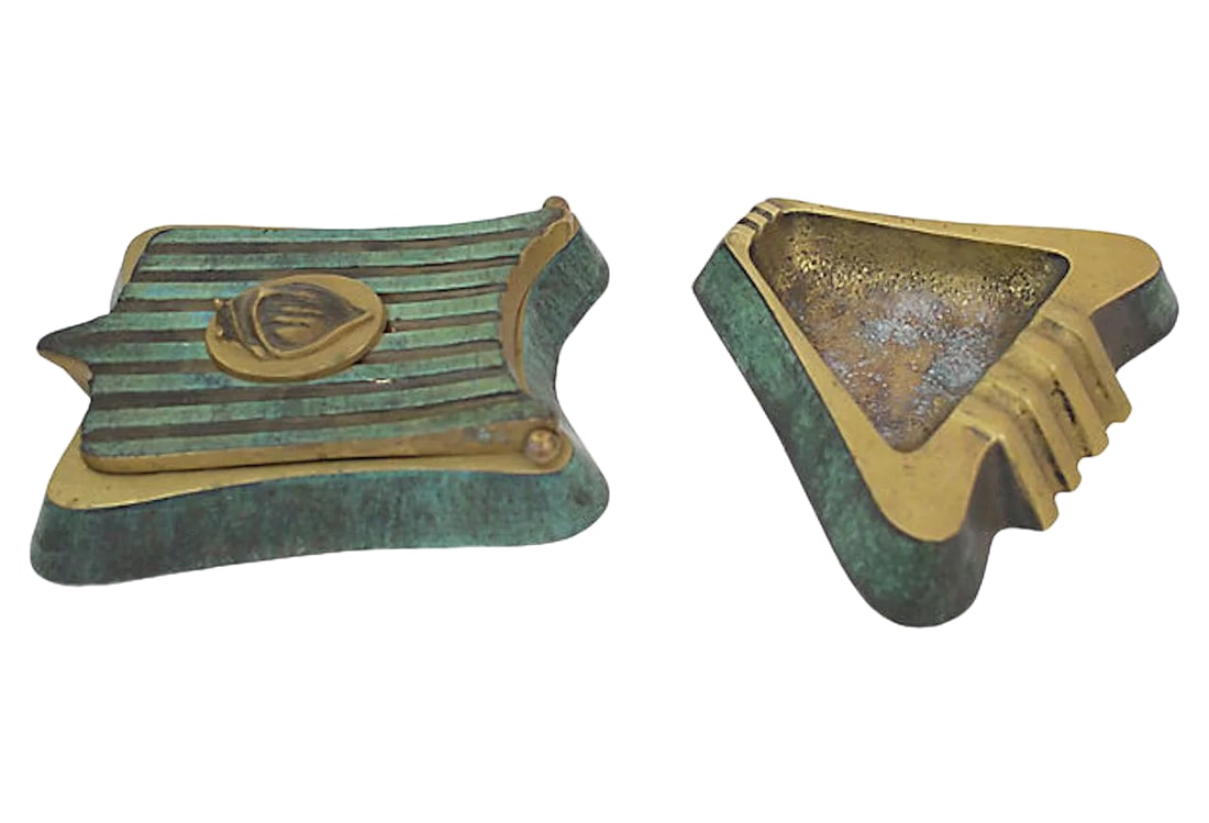 Mid-Century Dayagi Brass Box & Ashtray - a Set of 2 (1 of 6)