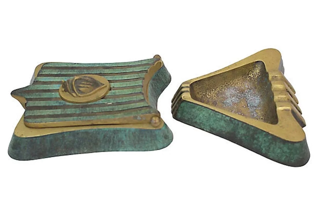 Mid-Century Dayagi Brass Box & Ashtray - a Set of 2 - 2
