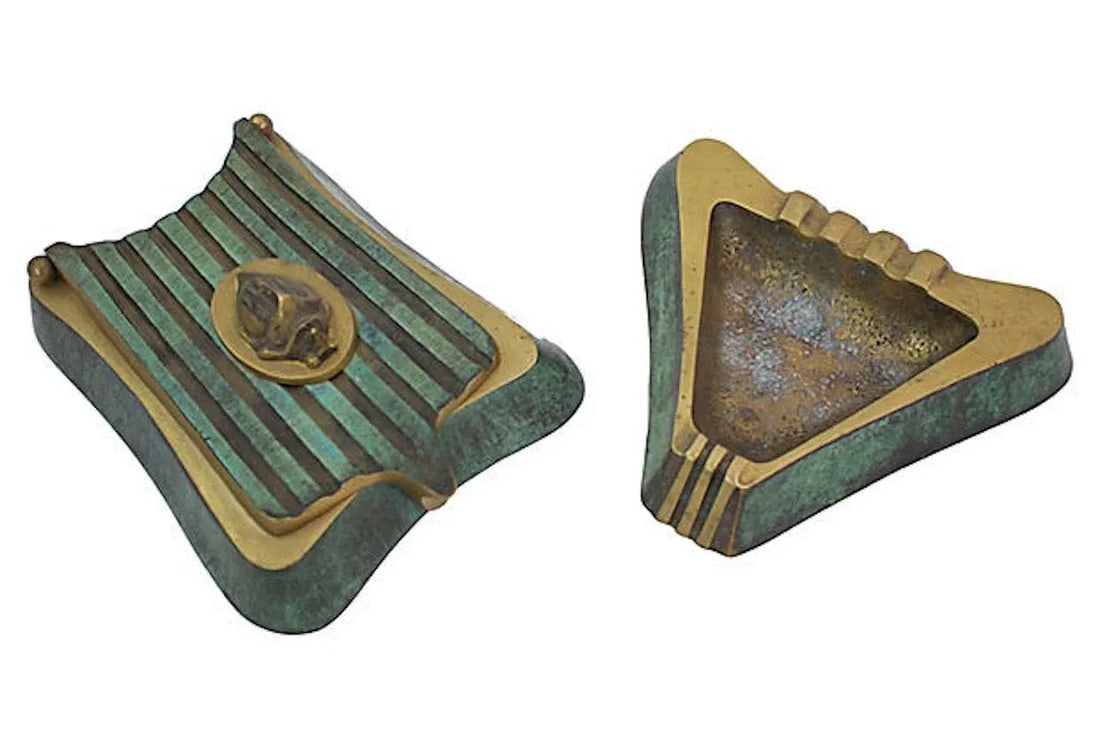 Mid-Century Dayagi Brass Box & Ashtray - a Set of 2 - 3