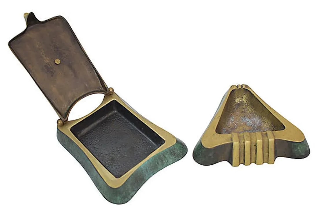 Mid-Century Dayagi Brass Box & Ashtray - a Set of 2 - 4