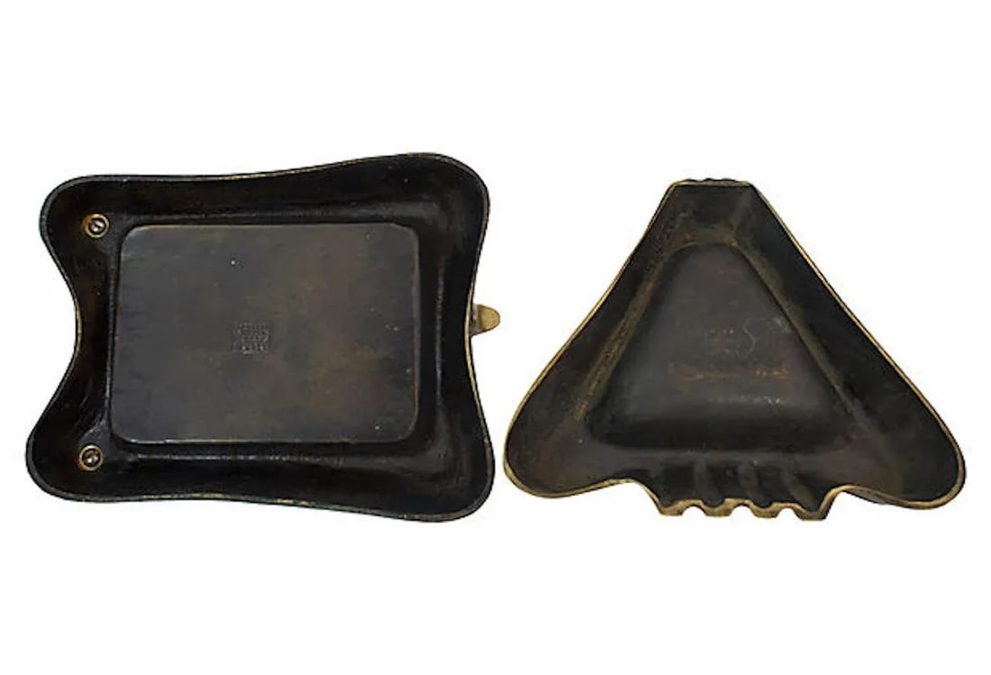 Mid-Century Dayagi Brass Box & Ashtray - a Set of 2 - 5